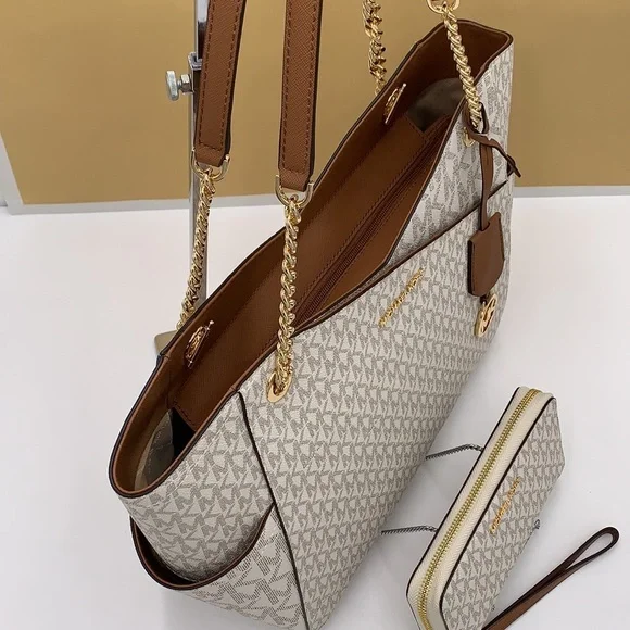 MICHAEL KORS LARGE X CHAIN SHOULDER TOTE & LG FLAT MULTIFUNCTIONAL PHONE…